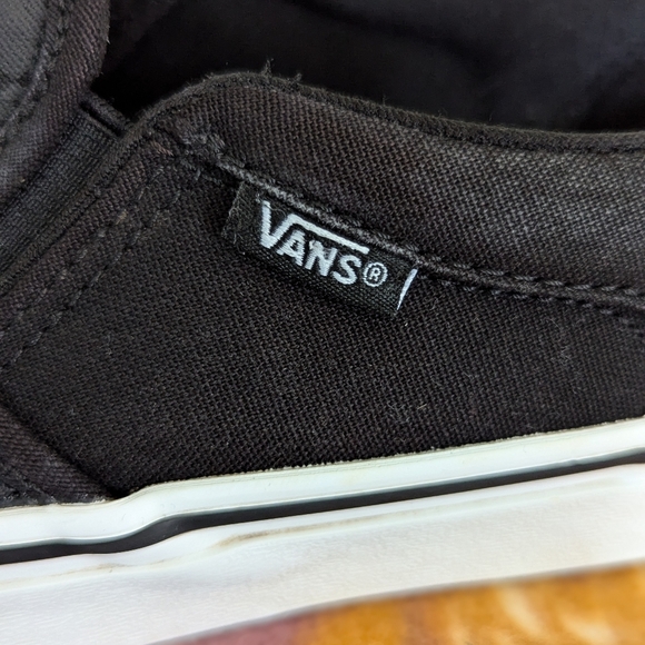 Vans Black On Black Checkered Slip-Ons Mens Size 7.5 Excellent Condition - Picture 5 of 11